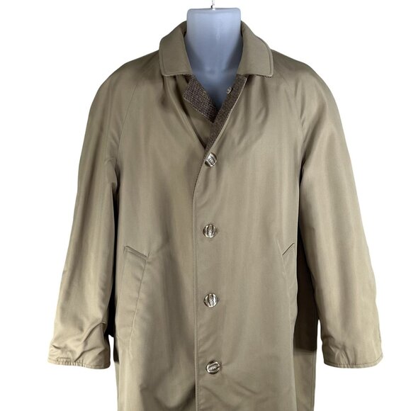 Brooks Brothers Mens 42R Reversible Herringbone Tweed Wool & Cotton Trench Coat - Picture 16 of 16